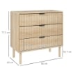 CASSETTIERA 3 CASSETTI IN LEGNO PER CAMERA E INGRESSO STILE NORDICO 80X40X77.5 CM ROVERE