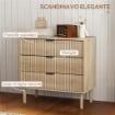 CASSETTIERA 3 CASSETTI IN LEGNO PER CAMERA E INGRESSO STILE NORDICO 80X40X77.5 CM ROVERE