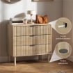 CASSETTIERA 3 CASSETTI IN LEGNO PER CAMERA E INGRESSO STILE NORDICO 80X40X77.5 CM ROVERE