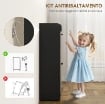 SCARPIERA SLIM CON 2 CASSETTI RIBALTABILI E 3 VANI APERTI, CAPACITÀ 15 SCARPE, 83X24X90.5 CM, NERO