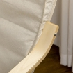 POLTRONA RELAX CON POGGIAPIEDI A 5 LIVELLI E POGGIATESTA, LEGNO DI BETULLA E TESSUTO, 66,5X94X100 CM, CREMA