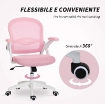 SEDIA DA UFFICIO ERGONOMICA E REGOLABILE CON SCHIENALE A RETE E SEDUTA IMBOTTITA, 65.5X61.5X88-97.5 CM, ROSA
