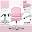 SEDIA DA UFFICIO ERGONOMICA E REGOLABILE CON SCHIENALE A RETE E SEDUTA IMBOTTITA, 65.5X61.5X88-97.5 CM, ROSA