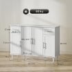 CREDENZA BUFFET ELEGANTE CON 2 CASSETTI E 3 ARMADIETTI CON RIPIANI REGOLABILI, IN LEGNO, 120X38X86 CM, BIANCO