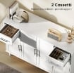 CREDENZA BUFFET ELEGANTE CON 2 CASSETTI E 3 ARMADIETTI CON RIPIANI REGOLABILI, IN LEGNO, 120X38X86 CM, BIANCO