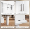 CREDENZA BUFFET ELEGANTE CON 2 CASSETTI E 3 ARMADIETTI CON RIPIANI REGOLABILI, IN LEGNO, 120X38X86 CM, BIANCO