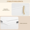 CREDENZA MODERNA CON LED REGOLABILE CON TELECOMANDO 4 CASSETTI E 2 ARMADIETTI 120X34X70 CM BIANCO