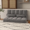 DIVANO DA TERRA 2 IN 1 CON SCHIENALE RECLINABILE SU 7 LIVELLI E CUSCINI, 130X73X60 CM, GRIGIO CARBONE