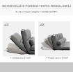 DIVANO DA TERRA 2 IN 1 CON SCHIENALE RECLINABILE SU 7 LIVELLI E CUSCINI, 130X73X60 CM, GRIGIO CARBONE