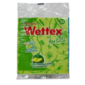 WETTEX PANNO SPUGNA MORBIDA SUPERASSORBENTE 100% BIODEGRADABILE - 3PZ