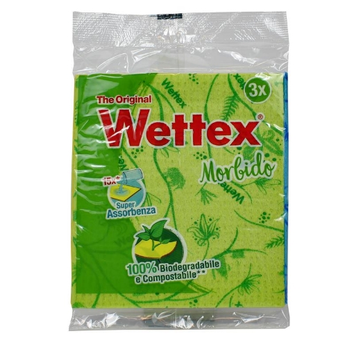 WETTEX PANNO SPUGNA MORBIDA SUPERASSORBENTE 100% BIODEGRADABILE - 3PZ