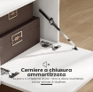 MOBILE TV 70" MAX CON 2 ANTE A RIBALTA, CASSETTO E SCAFFALE APERTO, IN LEGNO, 150X35X45 CM, BIANCO E COLOR LEGNO