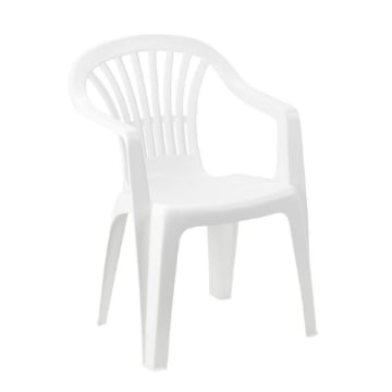 MAURY'S SEDIA KONA IN RESINA CON SCHIENALE BASSO COLORE BIANCO DA ESTERNO E GIARDINO