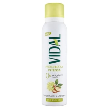 VIDAL DEODORANTE SPRAY FRESCHEZZA INTENSA 48H - BERGAMOTTO E ZENZERO 150ML