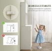 CREDENZA DA CUCINA MODERNA CON 4 ARMADIETTI, 2 CASSETTI E RIPIANI REGOLABILI, 100X38X180 CM, BIANCO