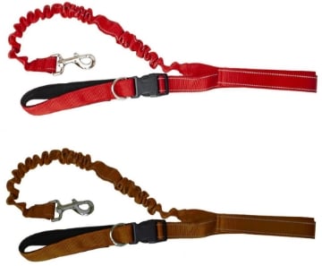 GUINZAGLIO ANTISCHOCK SEMIELASTICO DA JOGGING LUNGO CON CINTA REGOLABILE 2,1 M