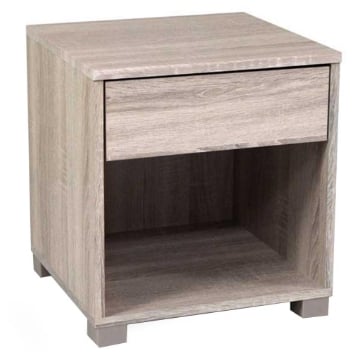 COMODINO A 1 CASSETTO IN LEGNO NATURALE DI COLORE ROVERE NATURALE 40X36X43,5 CM