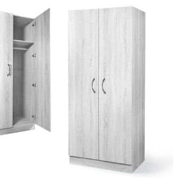 ARMADIO GAIA A 2 ANTE CON RIPIANO 80X50X180 BIANCO