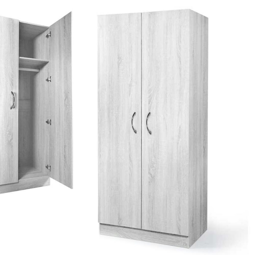 ARMADIO GAIA A 2 ANTE CON RIPIANO 80X50X180 BIANCO