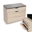 SCARPIERA IN LEGNO MDF CON CUSCINO CONTENITORE ROVERE 63 X 30 X 50 CM 