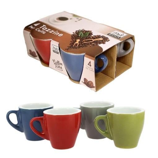MAURY'S TAZZINE EXPRESS DA CAFFÈ IN SET DA 4 PEZZI MULTICOLORE