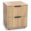 COMODINO 2 CASSETTI IN LEGNO TRUCIOLARE CON MELAMINICO, GUIDE METALLICHE ROVERE 40 X 30 X 45 CM