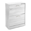 SCARPIERA 2 ANTE IN LEGNO TRUCIOLARE CON MELAMINICO 2 DIVISORI OGNI ANTA BIANCO LEGNO 63 X 24 X 81 CM
