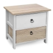 CASSETTIERA IN LEGNO CON 2 CASSETTI COLORE BIANCO E NATURALE 40 X 29 X 42 CM