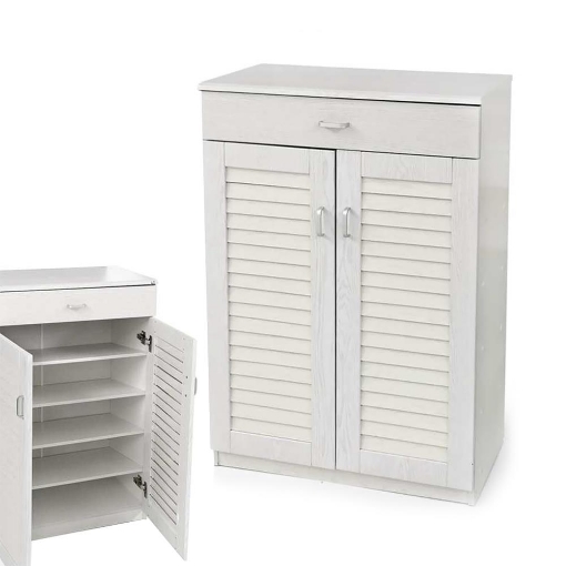 ERMES SCARPIERA CHIUSA CON 5 RIPIANI 68X32X100 CM IN COLORE BIANCO