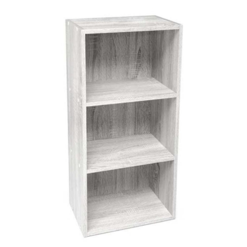 MOBILE 3 RIPIANI IN LEGNO STRUTTURA TRUCIOLARE CON MELAMINICO BIANCO 40 X 24 X 80 CM 