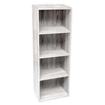 MOBILE 3 RIPIANI IN LEGNO STRUTTURA TRUCIOLARE CON MELAMINICO BIANCO 40 X 24 X 106 CM 