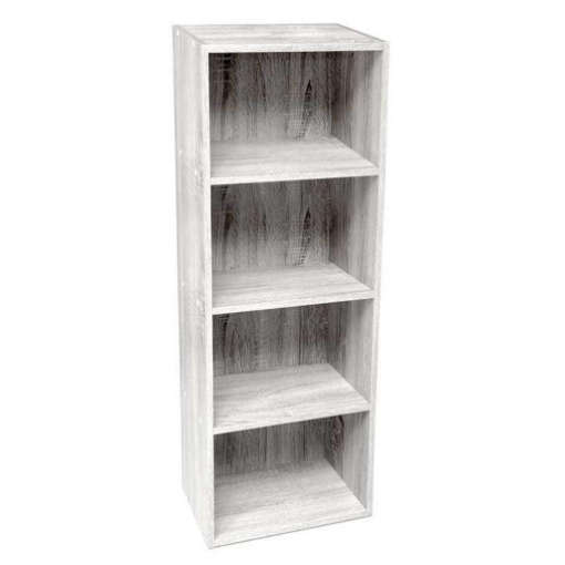 MOBILE 3 RIPIANI IN LEGNO STRUTTURA TRUCIOLARE CON MELAMINICO BIANCO 40 X 24 X 106 CM 
