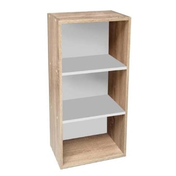 MOBILE 3 RIPIANI IN LEGNO STRUTTURA TRUCIOLARE CON MELAMINICO BICOLORE 40 X 24 X 80 CM 