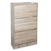 SCARPIERA 3 ANTE IN LEGNO TRUCIOLARE CON MELAMINICO 2 DIVISORI OGNI ANTA ROVERE 63 X 24 X 115 CM
