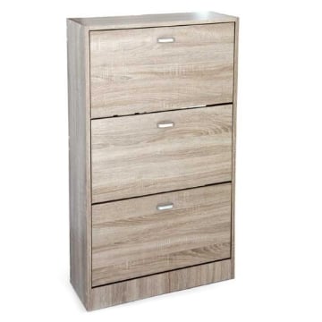 SCARPIERA 3 ANTE IN LEGNO TRUCIOLARE CON MELAMINICO 2 DIVISORI OGNI ANTA ROVERE 63 X 24 X 115 CM