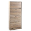 SCARPIERA 4 ANTE IN LEGNO TRUCIOLARE CON MELAMINICO 2 DIVISORI OGNI ANTA ROVERE 63 X 24 X 150 CM