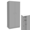 ARMADIO A 2 ANTE CON RIPIANO INTERIORE 80X50X180 GRIGIO