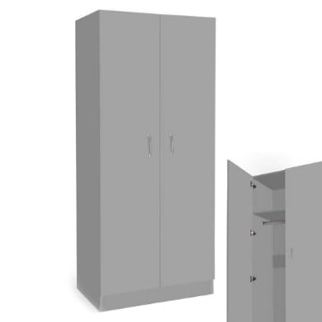 ARMADIO A 2 ANTE CON RIPIANO INTERIORE 80X50X180 GRIGIO