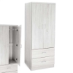 ARMADIO GUARDAROBA IN LEGNO CON 2 ANTE E CASSETTI BIANCO LEGNO 80 X 52 X 190 CM