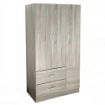 ARMADIO IN LEGNO CON 3 ANTE E CASSETTI 90 X 42 X 180 CM COLORE OLMO