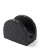 PORTA TOVAGLIOLI NERO IN CERAMICA MODELLO ONDULATO 10 X 6 X 8 CM