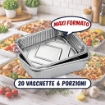 MAURY'S CONTENITORI ALLUMINIO 6 PORZIONI 20PZ PER COTTURA E CONSERVAZIONE ALIMENTI