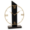 OROLOGIO DA TAVOLO CON NUMERI ROMANI NERO E DORATO 21 X 31 CM