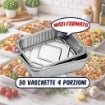 MAURY'S CONTENITORI ALLUMINIO 4 PORZIONI 30PZ PER COTTURA E CONSERVAZIONE ALIMENTI