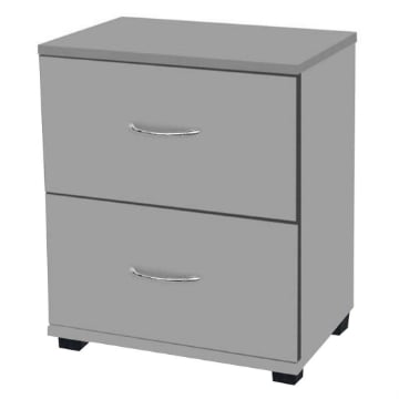 COMODINO CON 2 CASSETTI GRIGIO 40 X 30 X 45 CM 
