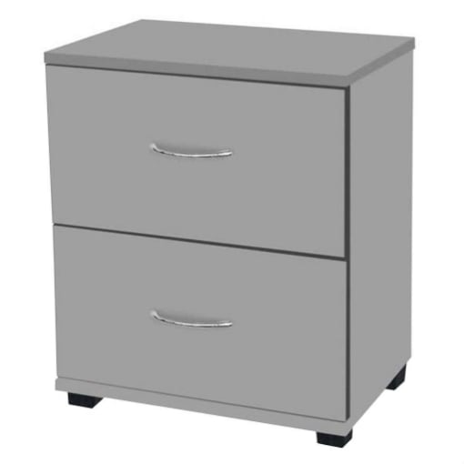 COMODINO CON 2 CASSETTI GRIGIO 40 X 30 X 45 CM 