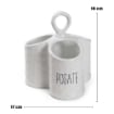 PORTA POSATE BIANCO MODELLO ONDULATO IN CERAMICA 17 X 18 CM 