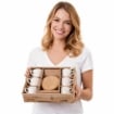 SET 6 TAZZINE DA CAFFÈ CON PIATTINO IN LEGNO