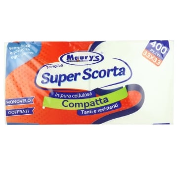 MAURY'S TOVAGLIOLI IN PURA CELLULOSA COMPATTA MONOVELO, GOFFRATI 33X33 CM 400PZ