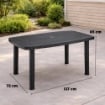 TAVOLO FARO FORMA OVALE PER INTERNI ED ESTERNI IN POLIPROPILENE COLORE ANTRACITE 137X85X72 CM 